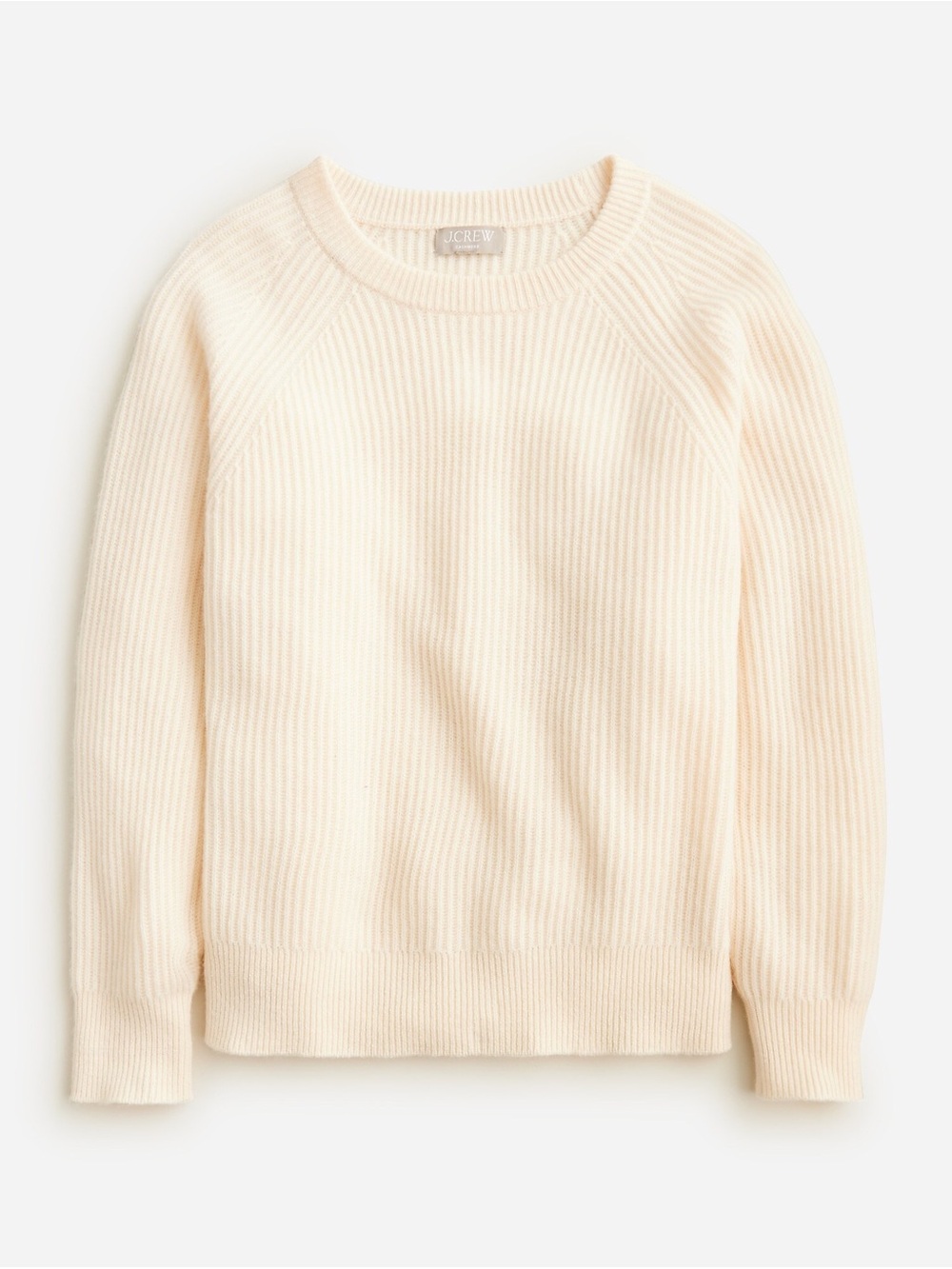 J. Crew Ivory Ribbed Crewneck Sweater